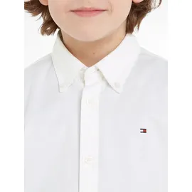Tommy Hilfiger Jungen Hemd Oxford mit Stretch, Weiß (White), 16 Jahre - 16 Jahre
