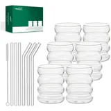 luxuskollektion Geripte Cocktailgläser Longdrinkglas 0,35 l 6 Stück