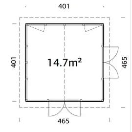 Palmako Pavillon Isabella 401 x 401 cm Naturbelassen FSC®