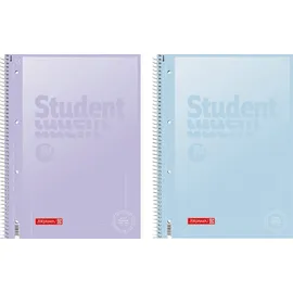 Brunnen Collegeblock Premium Student PASTELL 2, A4 Lineatur 27, 2-fach sortiert