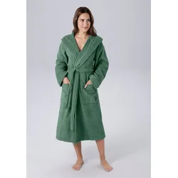 Unisex-Bademantel BRUNO BANANI "Robby, ideal für Sauna & Spa, Hotelbademantel, Morgenmantel" Gr. XXL, grün (dunkelgrün), L:125cm in Gr. XXL, Walkfrottee, Hausmäntel, Damen & Herren Bademäntel, Baumwolle, mit Taschen, Reise, Sauna, S-3XL