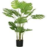 Homcom Künstliche Pflanze 120 cm Kunstpflanze mit Übertopf