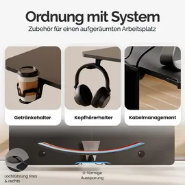 CASARIA Höhenverstellbarer Schreibtisch Schwarz