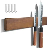 luxuskollektion Magnetleiste Messer 40 cm, Akazienholz Magnetisch Haken