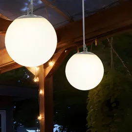 Expo Börse Außenleuchte Kunststoff D 20 cm H 75 cm 4x LED warmweiß weiß