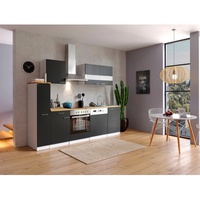 Respekta Küchenzeile E-Geräte 250 cm schwarz/weiß