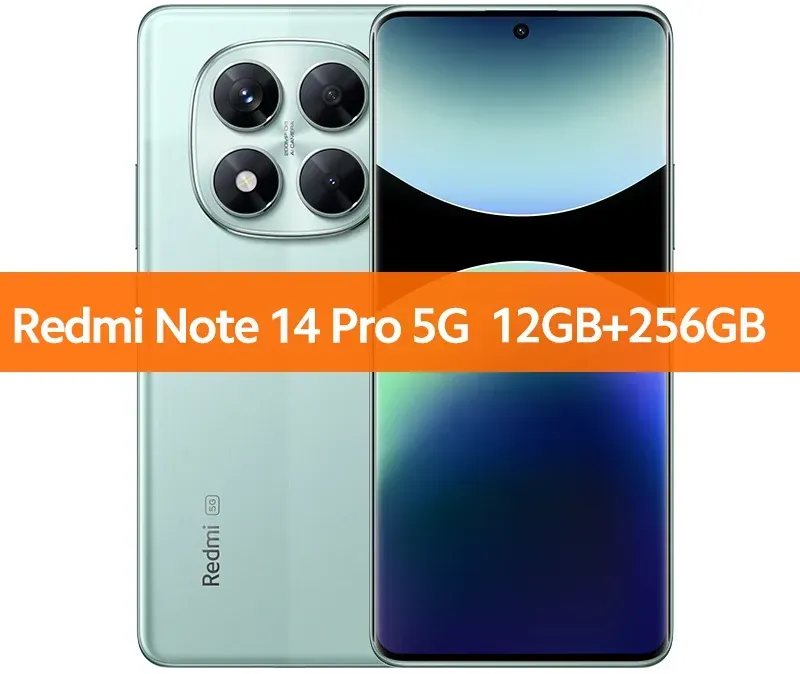Globale Version Xiaomi Redmi Note 14 Pro 5G Smartphone MediaTek Dimensity 7300-Ultra 200 MP AI-Kamera NFC 6,67
