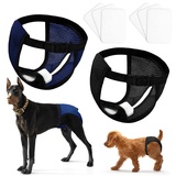 2 Pack Hundewindeln für Hündinnen Mit 16 Hygienepad,Wiederverwendbare Läufigkeitshose für Monatsblutung,verstellbarwaschbar hundewindeln,Schwarz und blau (M)