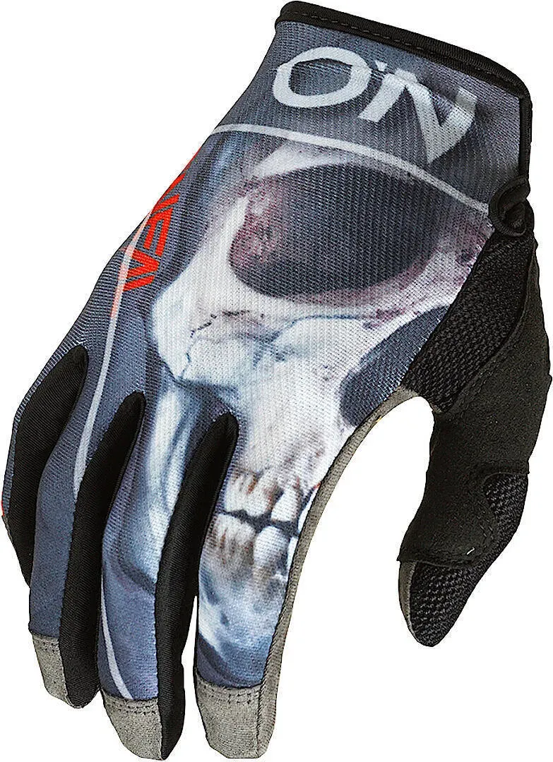 Oneal Mayhem Bones V.22 Motorcross handschoenen, zwart-grijs-rood, 2XL Voorman