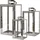Mojawo Edelstahl Gartenlaternen 3er Set 30/40/53 cm grau/silber