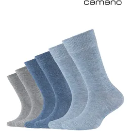 CAMANO Jungen 9300 Socken blau (jeans, mix 0024), 31-34 (6er Pack) - 31-34