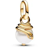 Pandora 763375C01 Mini-Anhänger Schlange Perlmuttfarben Goldfarben