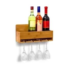 Relaxdays Weinregal braun 36,0 x 11,5 x 17,0 cm