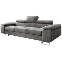 Luxusbetten24 Schlafsofa Designer Sofa Siera, mit Schlaffunktion grau