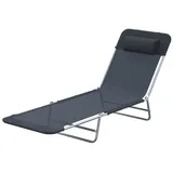 Outsunny Gartenliege 182 x 56 x 25 cm Schwarz