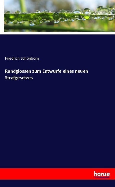 Randglossen Zum Entwurfe Eines Neuen Strafgesetzes - Friedrich Schönborn  Kartoniert (TB)