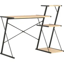 vidaXL Schreibtisch mit Regal Schwarz und Eiche 116×50×93 cm