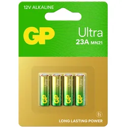 23A ULTRA Alkaline Rundzelle 12V Hochspannung, 4er Pack