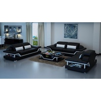 JVmoebel Sofa Moderne Weiße Couchgarnitur 3+1+1 Sitzer Set Sofas Neu, Made in Europe schwarz