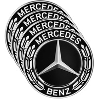 Mercedes-Benz Radnabenabdeckung Stern mit Lorbeerkranz schwarz Set 4-teilig
