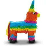 Piñata, bunter Esel zum Befüllen und Aufhängen, Partydekoration für Kindergeburtstag und Mottopartys, 41x14x55 cm
