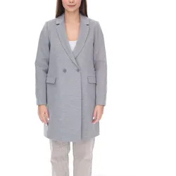vestino Damen Kurz-Mantel Alltags-Mantel stylischer Basic-Mantel Langarm-Jacke 900430 Grau - L