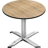 CPTG | Bistro Tisch | Ø:H 60 x 76 cm | Eiche / Aluminium | Zusatzgewicht