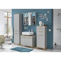 Aileenstore Badmöbel Spiegelschrank DUO 100 cm LED GRAU