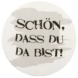 Sovie Horeca Bierdeckel Schön dass du da bist mit grauen Hintergrund 100 Stück