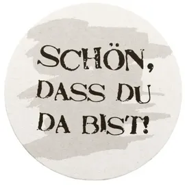 Sovie Horeca Bierdeckel Schön dass du da bist mit grauen Hintergrund 100 Stück