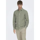 Only & Sons Langarmhemd Slim Fit Grün XL