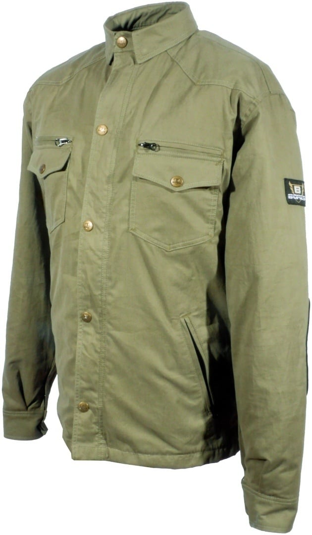 Bores Military Jack Olive Motorfiets shirt, groen, M Voorman