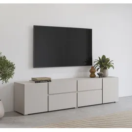 OTTO home Asymetric Lowboard 195 cm Braun Aluminium/Kunststoff/Metall/Spanplatte/Melamin/Holzwerkstoff