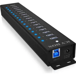 Icy Box Raidsonic ICY BOX 16+1 port USB Hub, 16x USB, 1x USB Laden, USB 3.2 Gen 1