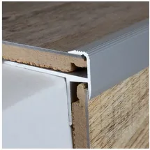 PROVISTON | Treppenkantenprofil 43 X 30 X 1000 mm Aluminium eloxiert Winkelprofil Silber