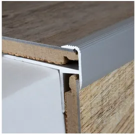 PROVISTON | Treppenkantenprofil 43 X 30 X 1000 mm Aluminium eloxiert Winkelprofil Silber
