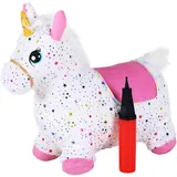 Knorrtoys 40252 - Hüpftier Einhorn bunt inkl. Luftpumpe