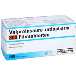 VALPROINSÄURE-ratiopharm 300 magensaftres.Filmtab. 200 St