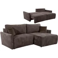 Ecksofa - braun - Liegefunktion und Bettkasten Sofa Wohnlandschaft Couch