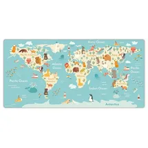 cover-your-desk Schreibtischunterlage für Kinder und Schüler Weltkarte, aus hochwertigem Vinyl , 84 x 40 cm