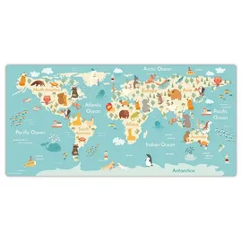 cover-your-desk Schreibtischunterlage für Kinder und Schüler Weltkarte, aus hochwertigem Vinyl , 84 x 40 cm