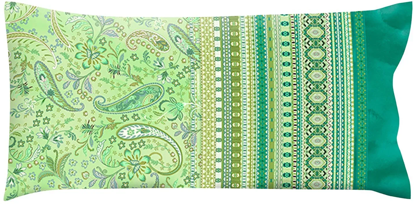 Bassetti Mako-Satin Bettwäsche Burano V3 Kissenbezug einzeln 40x80 cm - grün