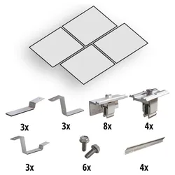 Prior PV Flachdach-Aufständerungs-Set 2x2 Solarmodule