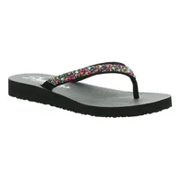 Skechers Damen Flip Flop Flipflop, Schwarz Multi, 38 EU