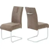 Jockenhöfer Gruppe Freischwinger Kenny (Set, 2 St), mit Taschenfederkern, Bezugsstoff Cord braun