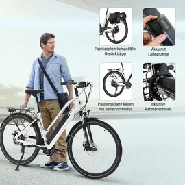 AsVIVA B15 City E-Bike 28 Zoll, B15_FBA 36V Trekkingrad Elektrofahrrad Pedelec weiß