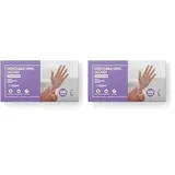 Hevea - Einweghandschuhe aus Vinyl. Puder- und latefrei. 1 Karton mit 100 Handschuhen. Größe: L (groß) (Packung mit 2)
