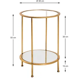 Haku-Möbel Beistelltisch 20286 Glas gold 38 x 55 cm