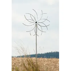 Edelstahl Windspiel Power Flower ST, 60 cm inkl. Stab ca. 180 cm