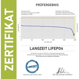 LANGZEIT Batterien LiFePO4 100Ah 12V Lithium Batterie Wohnmobil